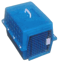 Cat Cage Plastic,Wire Front Door - Iata Approved - Blue