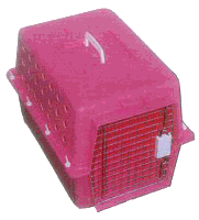 Cat Cage Plastic,Wire Front Door - Iata Approved - Pink